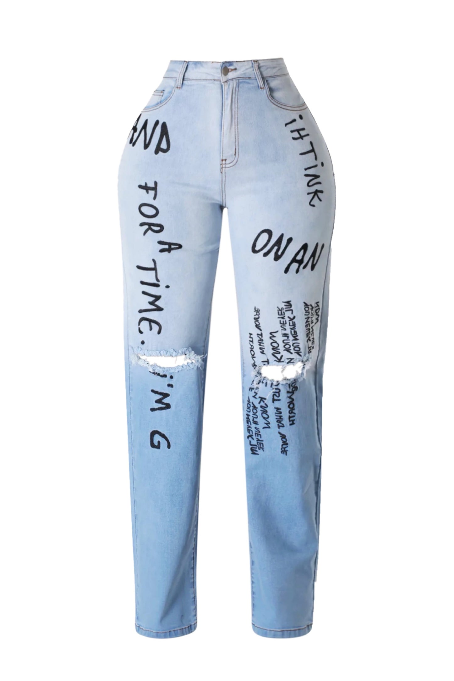 Ripped embroidered jeans