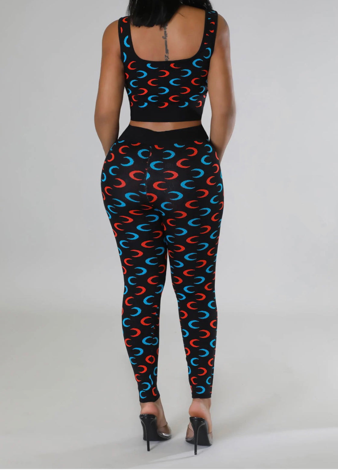Crescent Legging Set(black/orange/blue)