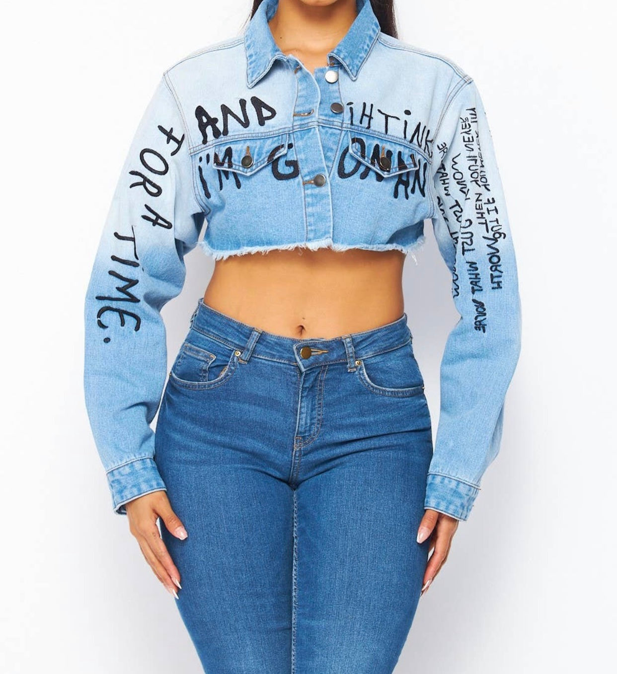 Cropped denim jacket