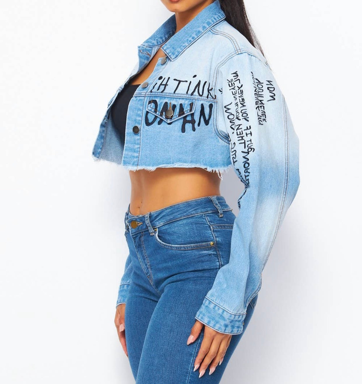 Cropped denim jacket