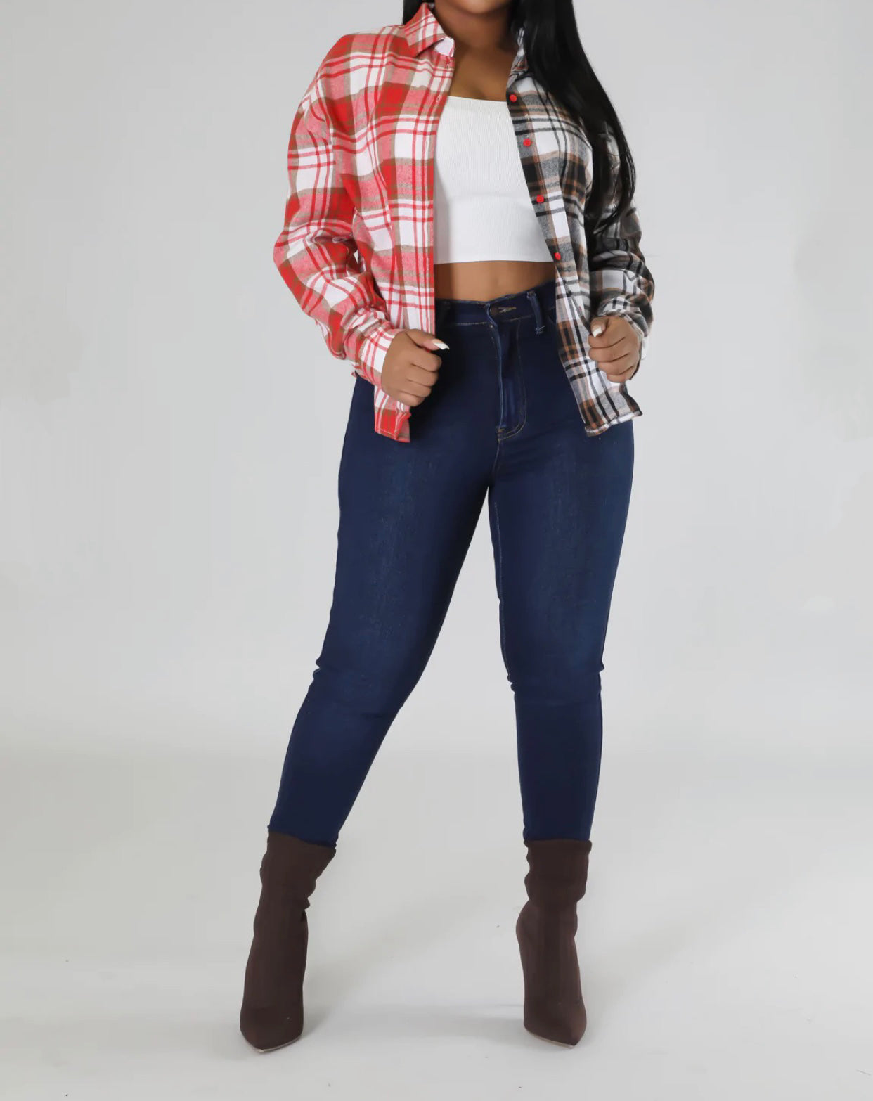 Plaid Shirt (Red/black combo)