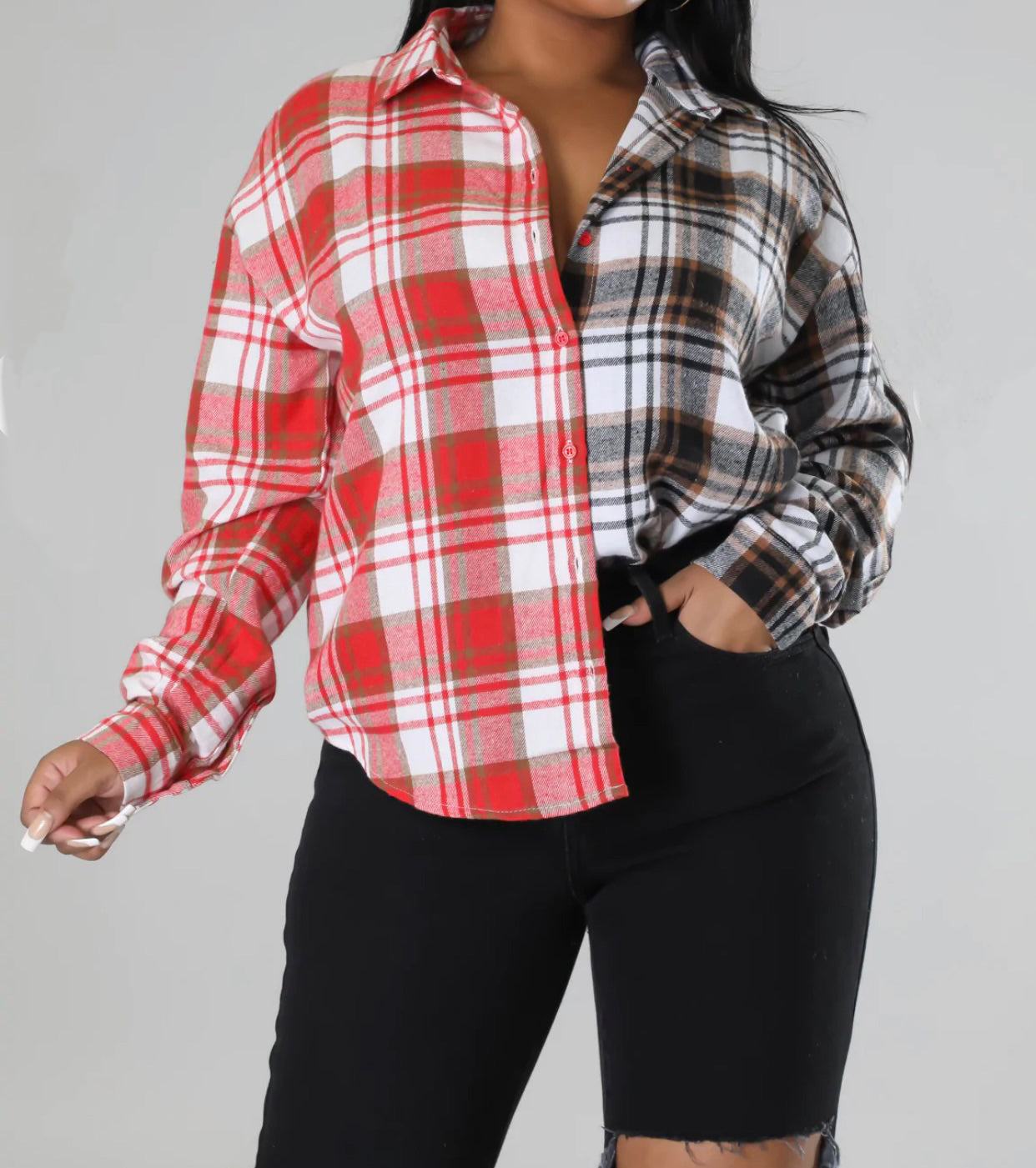 Plaid Shirt (Red/black combo)