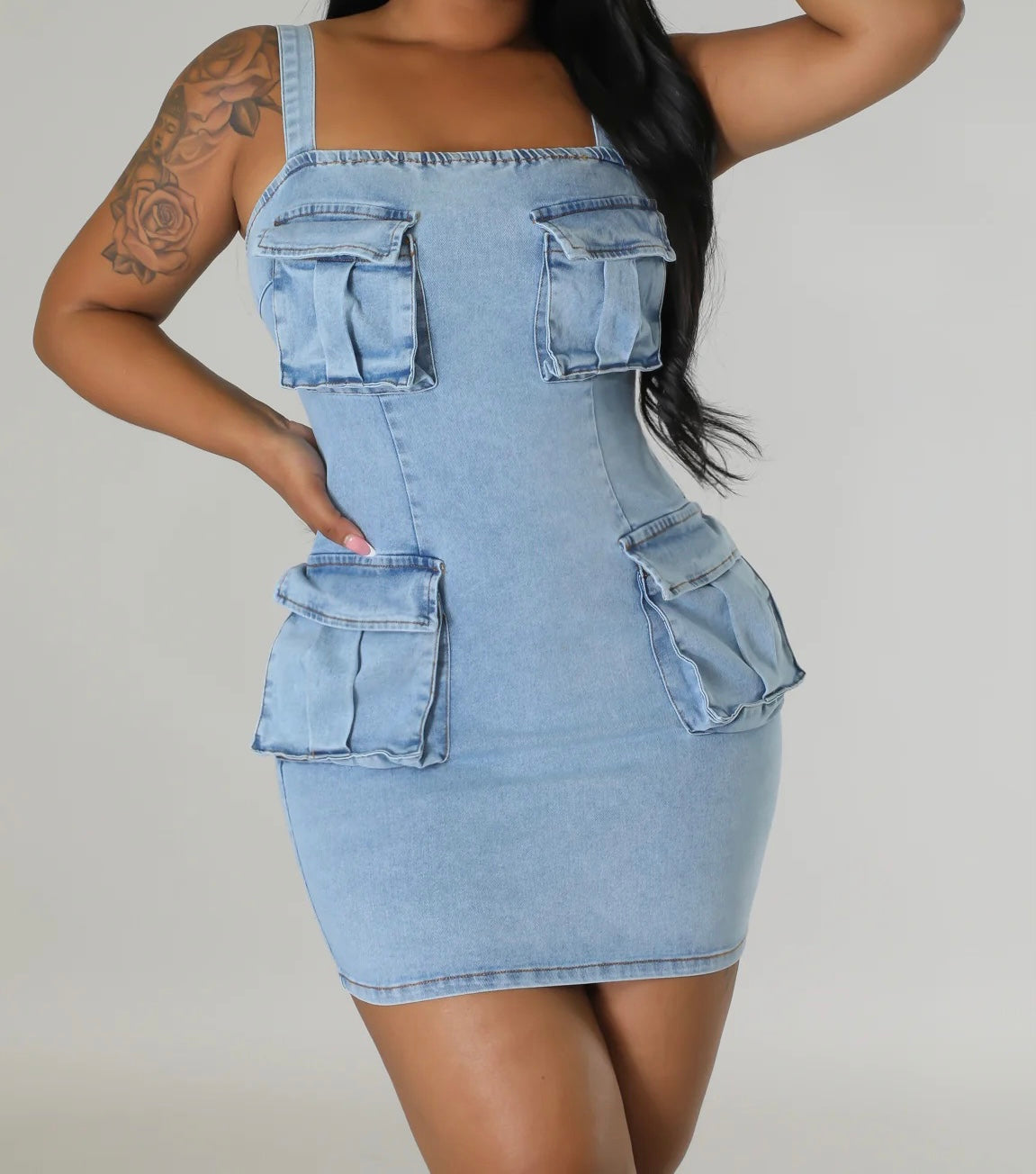 Cargo Denim Dress