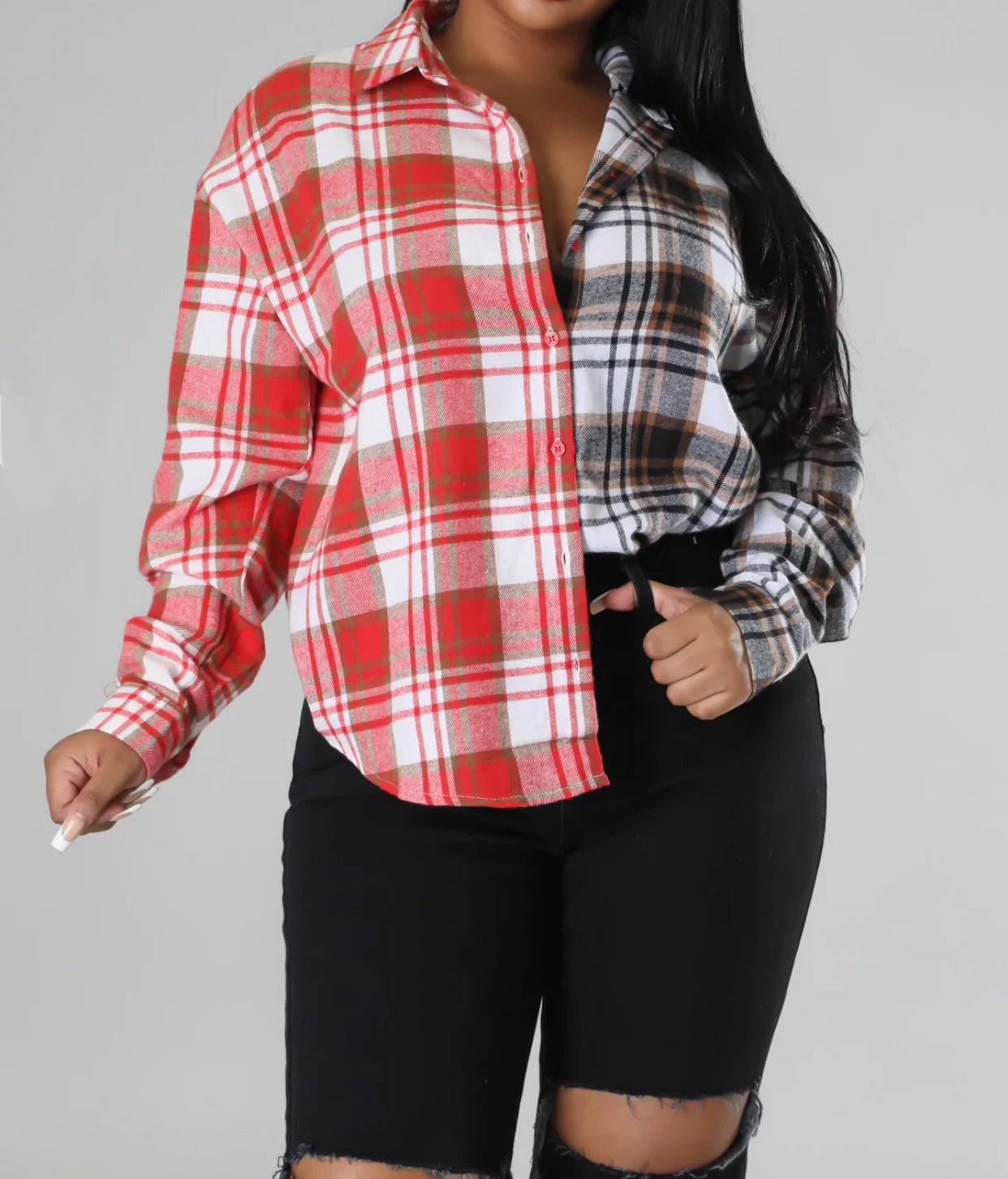 Plaid Shirt (Red/black combo)