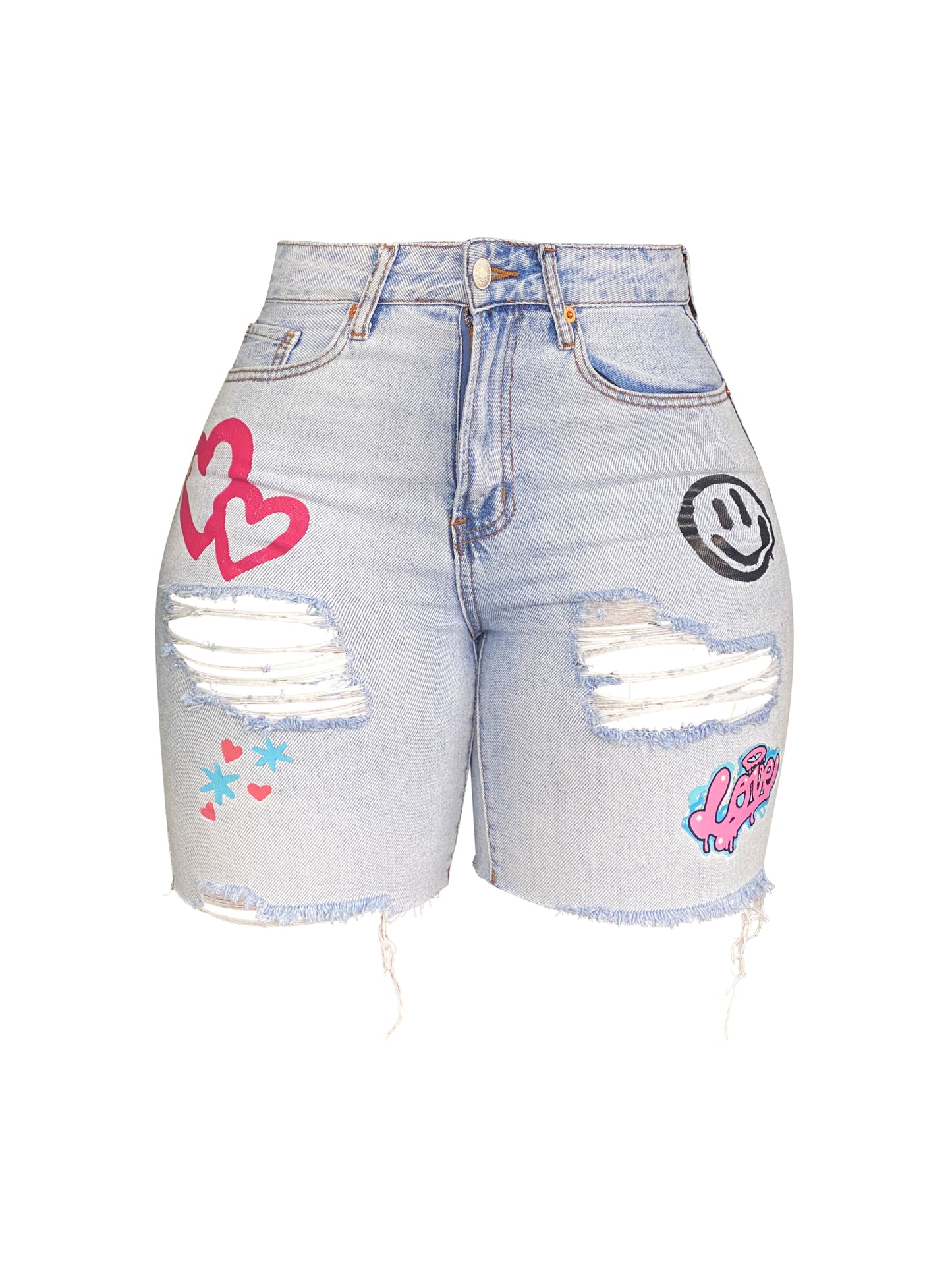 Graffiti Shorts(light wash)