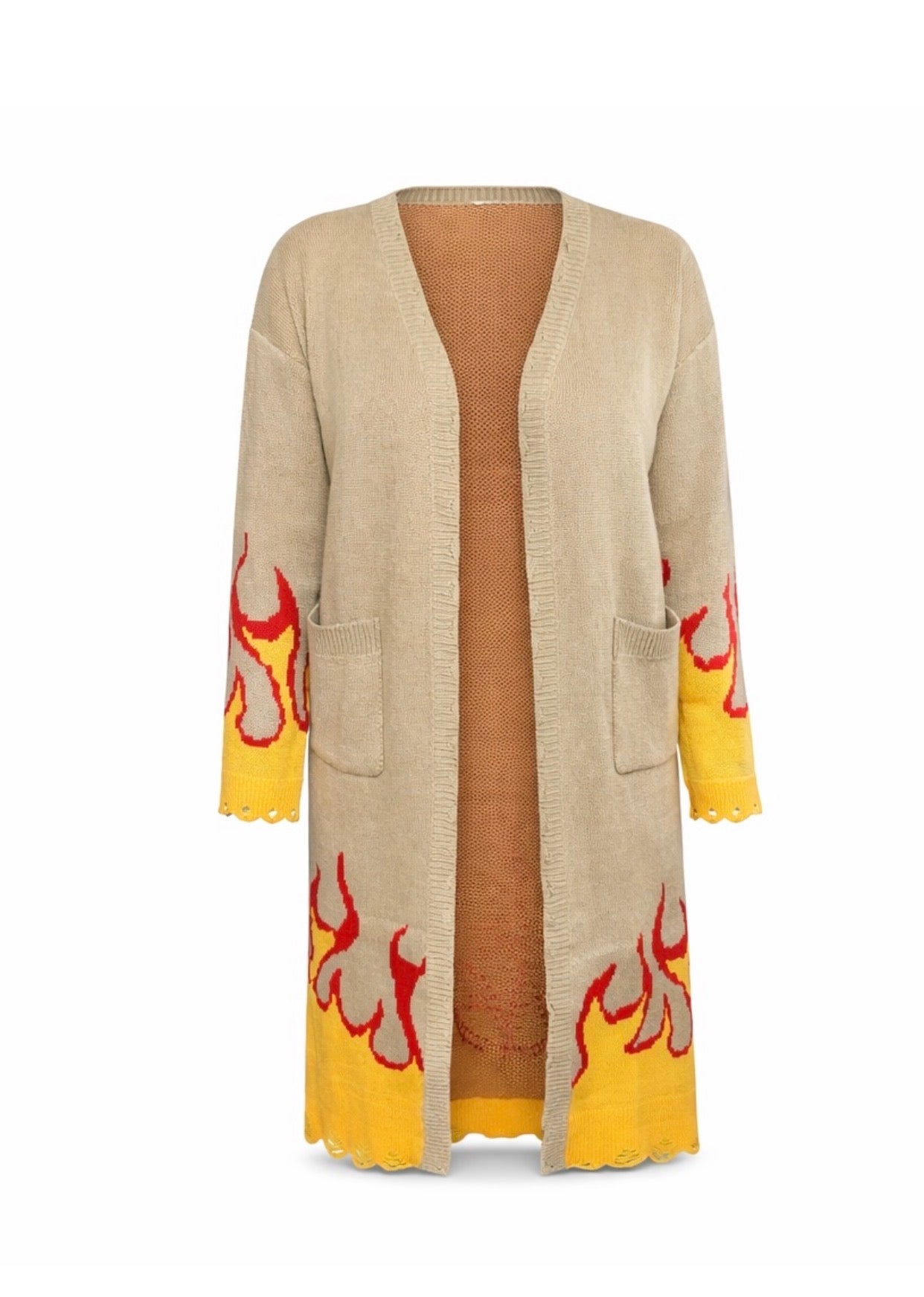 Flame knit Cardigan(mocha)