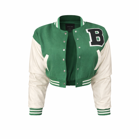 Varsity crop jacket(green)
