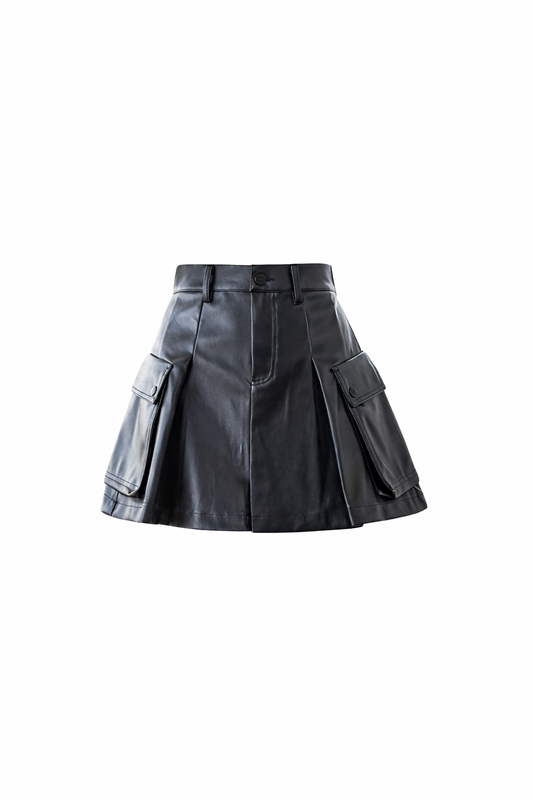 Cargo pleated skirt