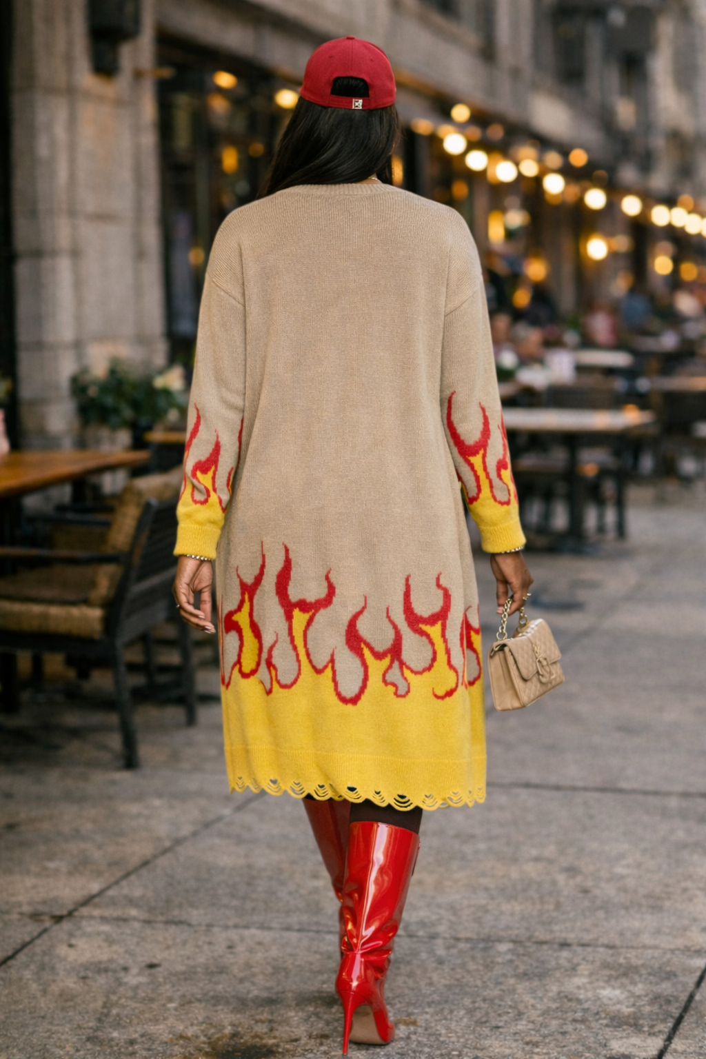 Flame knit Cardigan(mocha)
