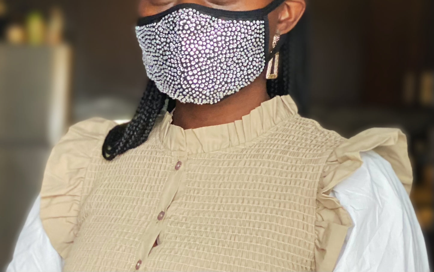 Rhinestone Face Mask