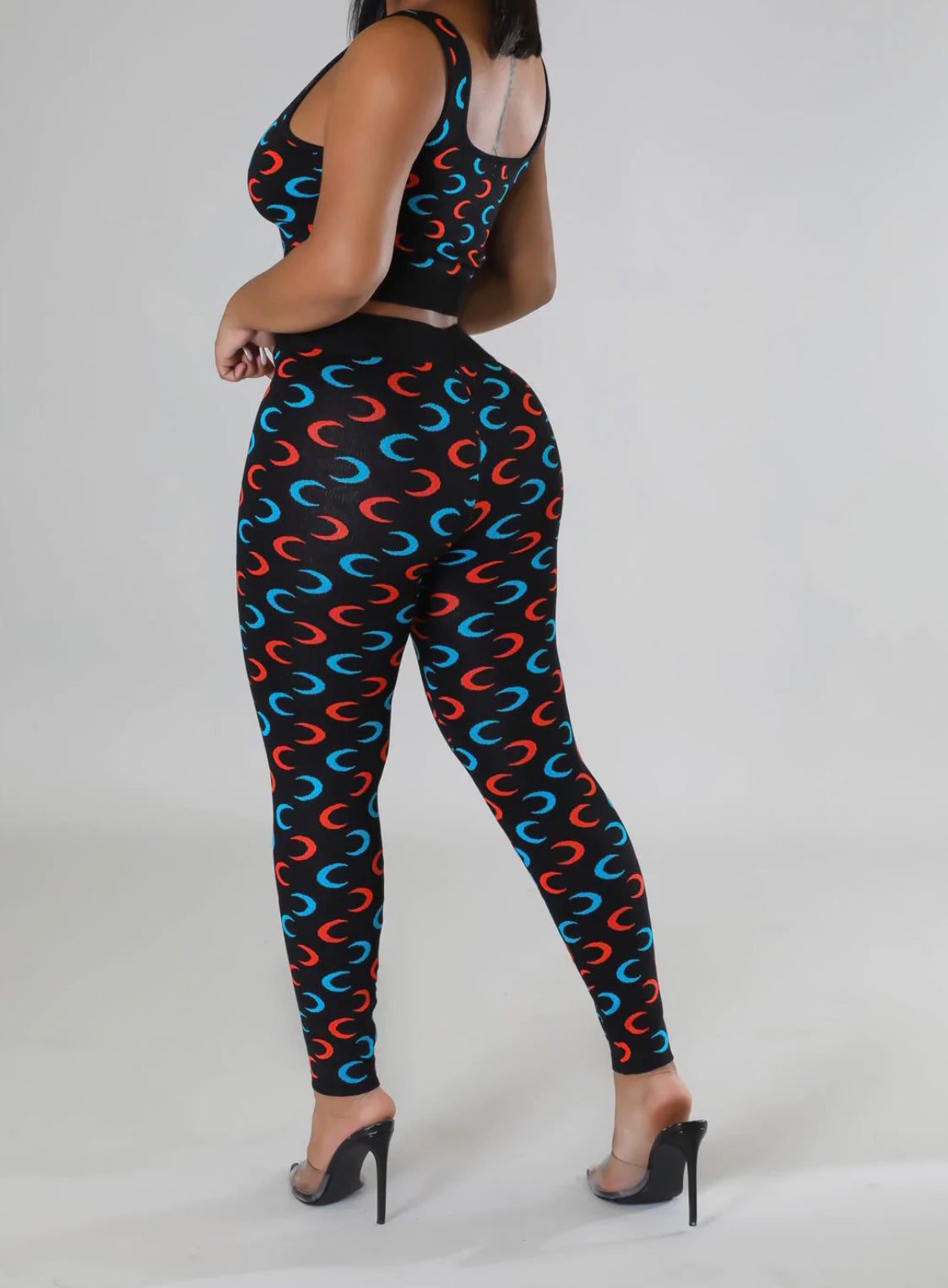 Crescent Legging Set(black/orange/blue)