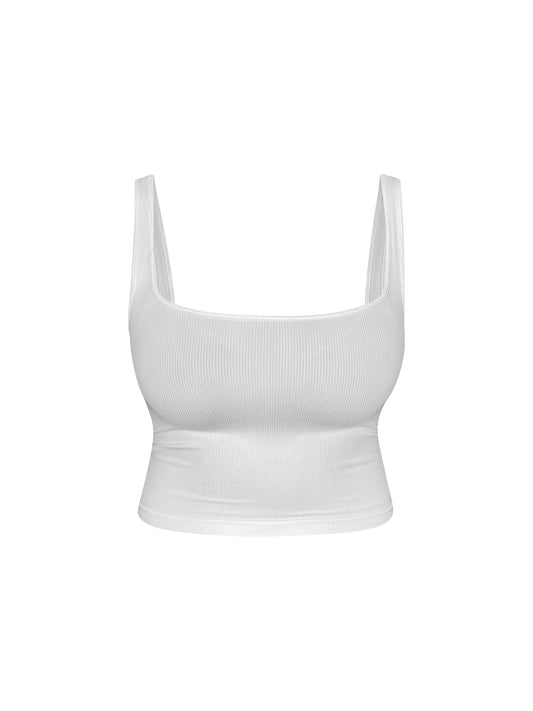 Ribbed crop top(white)